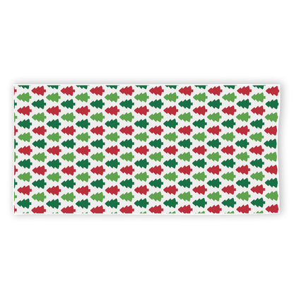 Merry Christmas Tree Pattern Print Beach Towel