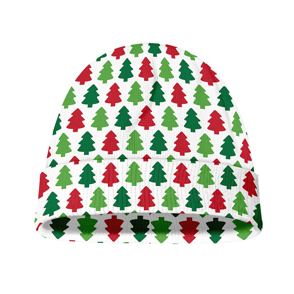 Merry Christmas Tree Pattern Print Beanie