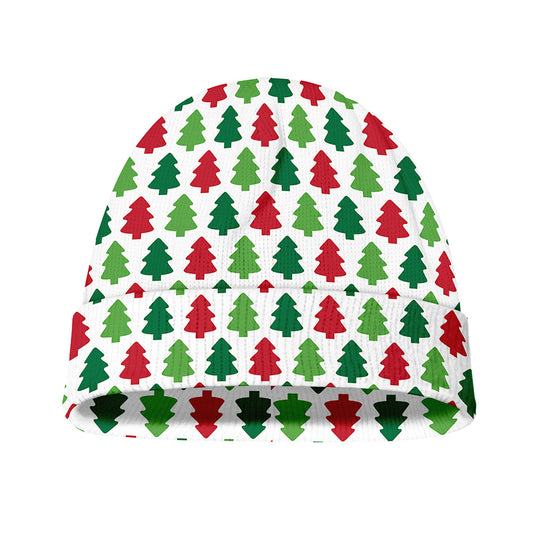 Merry Christmas Tree Pattern Print Beanie