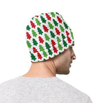 Merry Christmas Tree Pattern Print Beanie