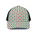 Merry Christmas Tree Pattern Print Black Mesh Trucker Hat