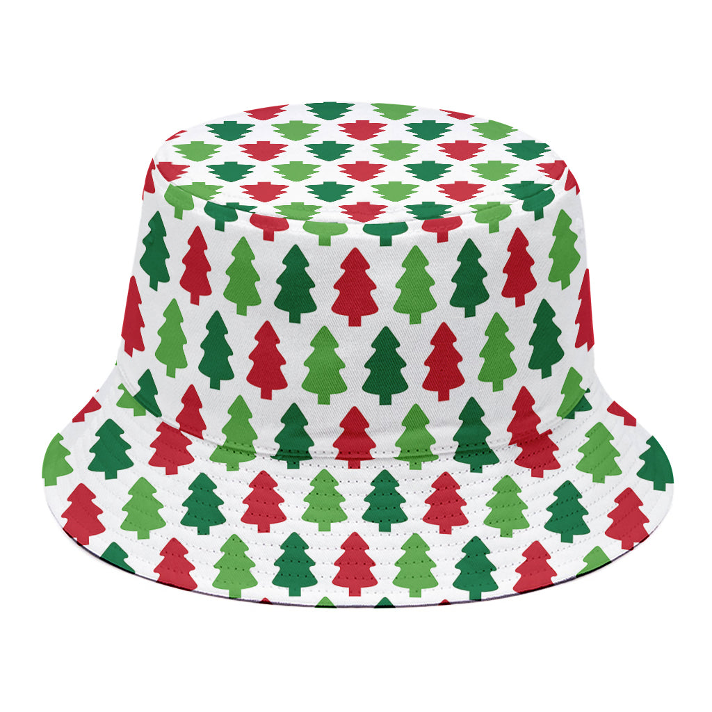 Merry Christmas Tree Pattern Print Bucket Hat