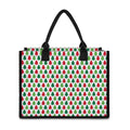 Merry Christmas Tree Pattern Print Canvas Tote Bag