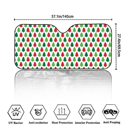 Merry Christmas Tree Pattern Print Car Windshield Sun Shade