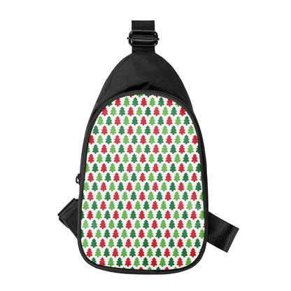 Merry Christmas Tree Pattern Print Chest Bag