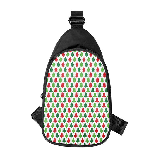 Merry Christmas Tree Pattern Print Chest Bag