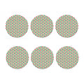 Merry Christmas Tree Pattern Print Coaster Set
