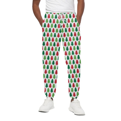 Merry Christmas Tree Pattern Print Cotton Pants