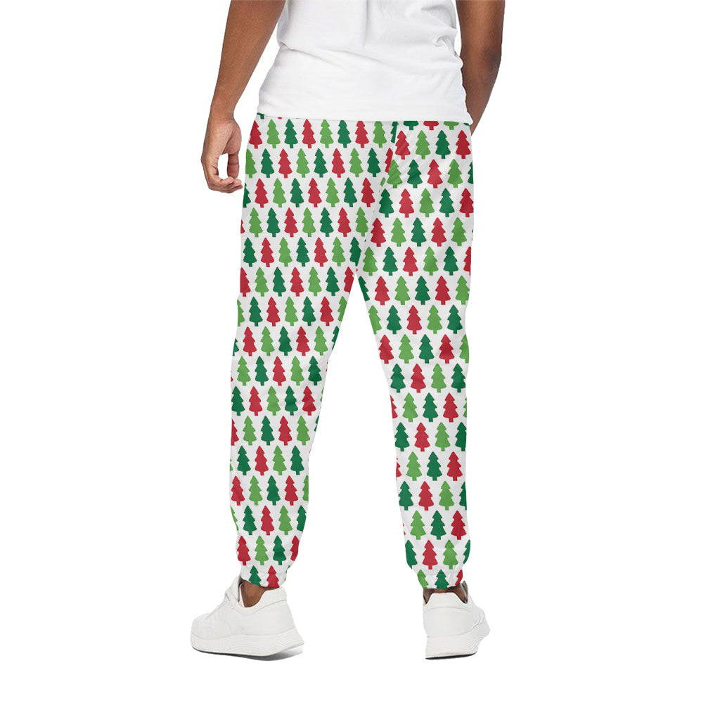 Merry Christmas Tree Pattern Print Cotton Pants