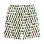 Merry Christmas Tree Pattern Print Cotton Shorts