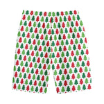 Merry Christmas Tree Pattern Print Cotton Shorts