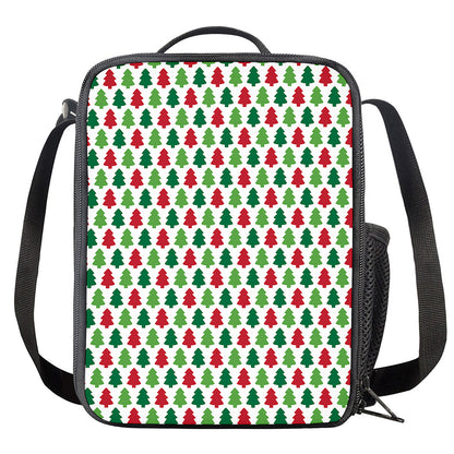 Merry Christmas Tree Pattern Print Crossbody Lunch Bag