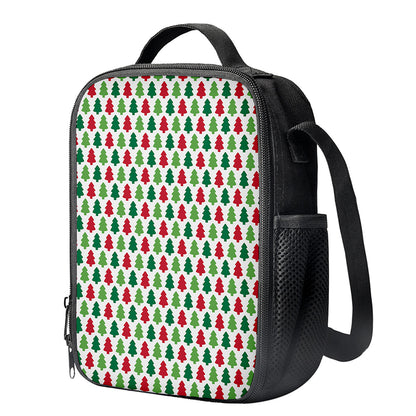 Merry Christmas Tree Pattern Print Crossbody Lunch Bag