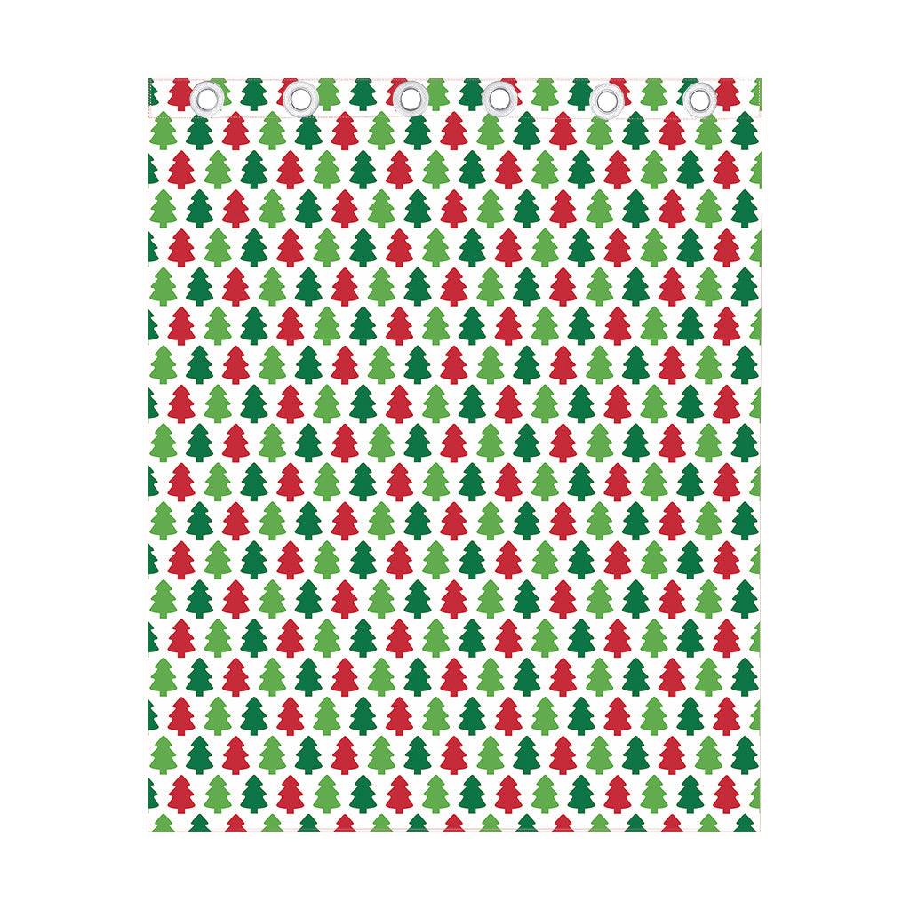 Merry Christmas Tree Pattern Print Curtain