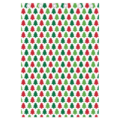 Merry Christmas Tree Pattern Print Curtain