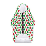 Merry Christmas Tree Pattern Print Dog Zip Up Hoodie