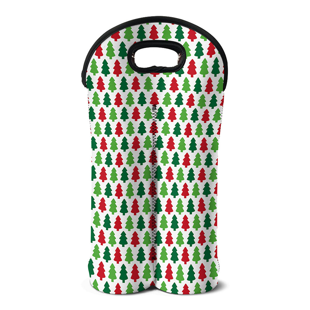 Merry Christmas Tree Pattern Print Double Neoprene Wine Tote