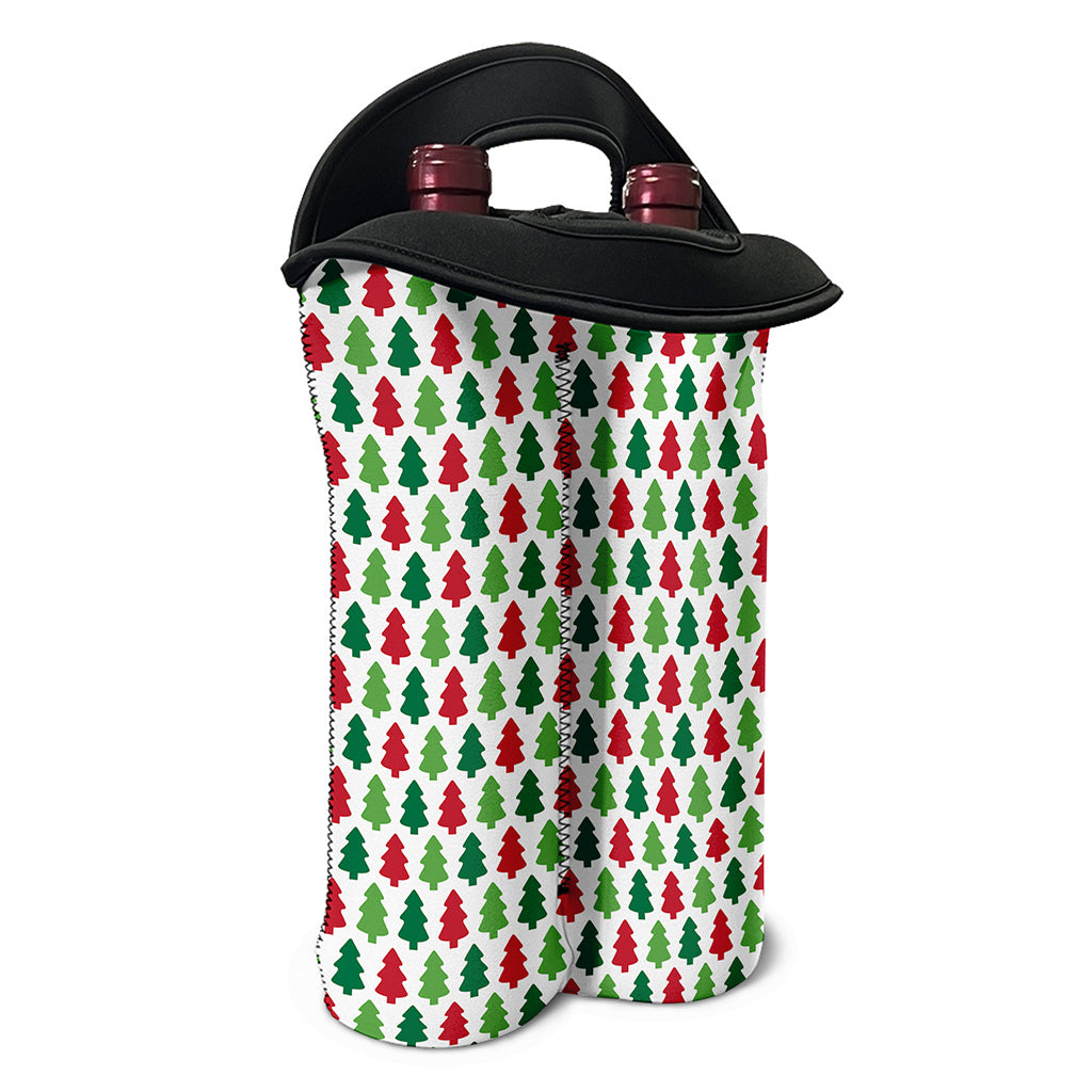 Merry Christmas Tree Pattern Print Double Neoprene Wine Tote
