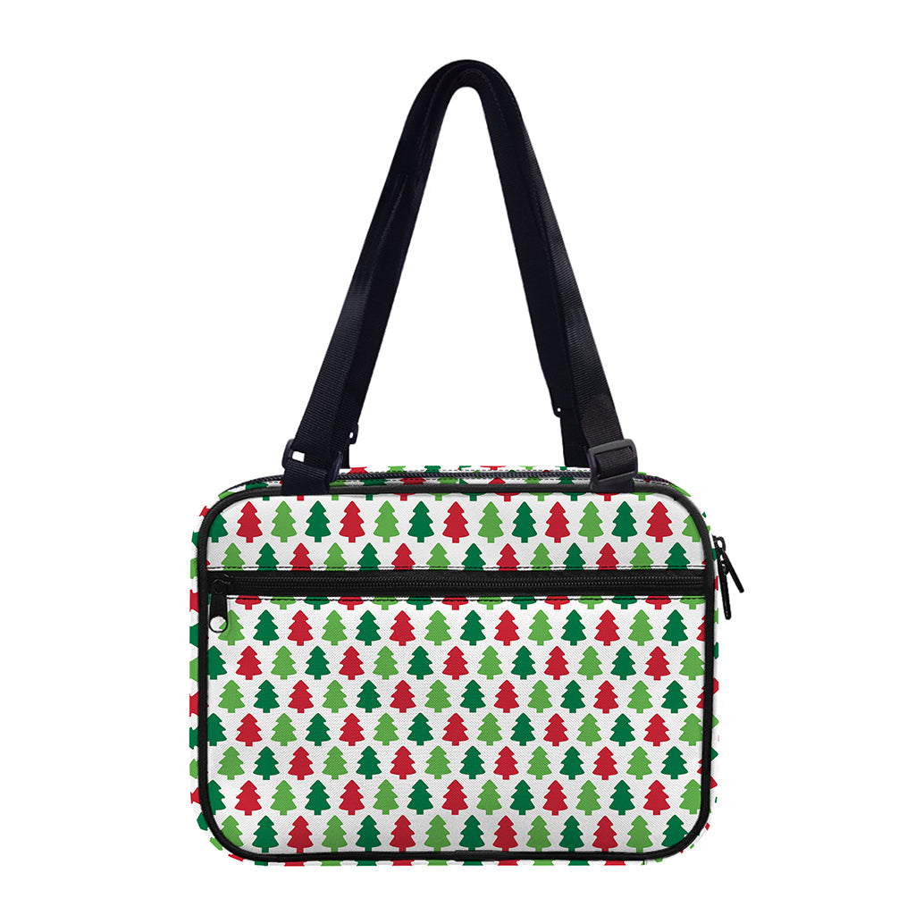 Merry Christmas Tree Pattern Print Double Strap Bible Bag