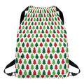 Merry Christmas Tree Pattern Print Drawstring Backpack