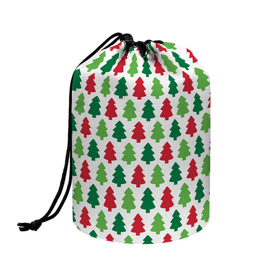 Merry Christmas Tree Pattern Print Drawstring Makeup Bag