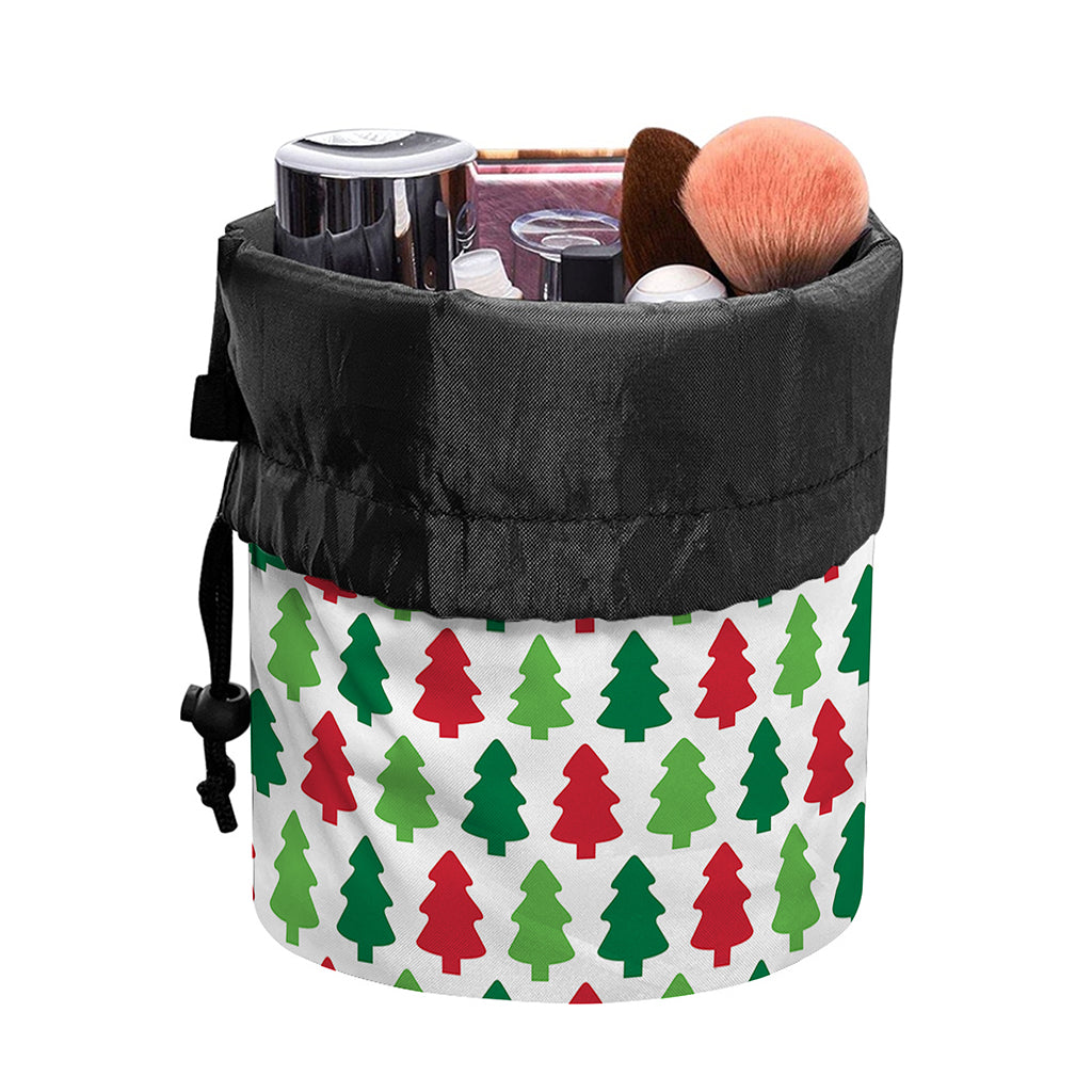 Merry Christmas Tree Pattern Print Drawstring Makeup Bag