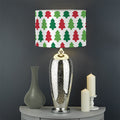 Merry Christmas Tree Pattern Print Drum Lamp Shade