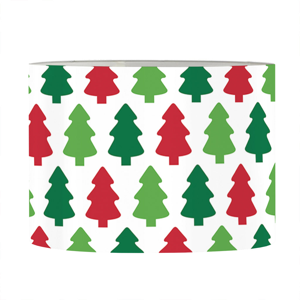 Merry Christmas Tree Pattern Print Drum Lamp Shade