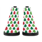 Merry Christmas Tree Pattern Print Flat Ankle Boots
