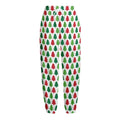 Merry Christmas Tree Pattern Print Fleece Lined Knit Pants