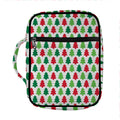 Merry Christmas Tree Pattern Print Front Pocket Bible Bag