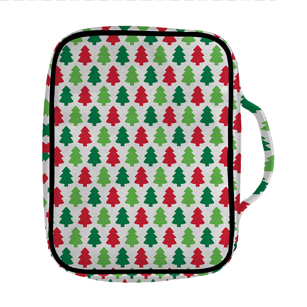 Merry Christmas Tree Pattern Print Front Pocket Bible Bag