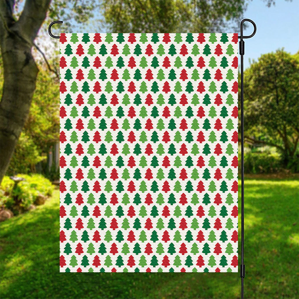 Merry Christmas Tree Pattern Print Garden Flag