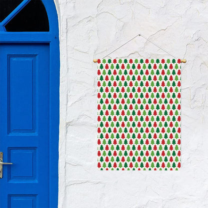 Merry Christmas Tree Pattern Print Garden Flag