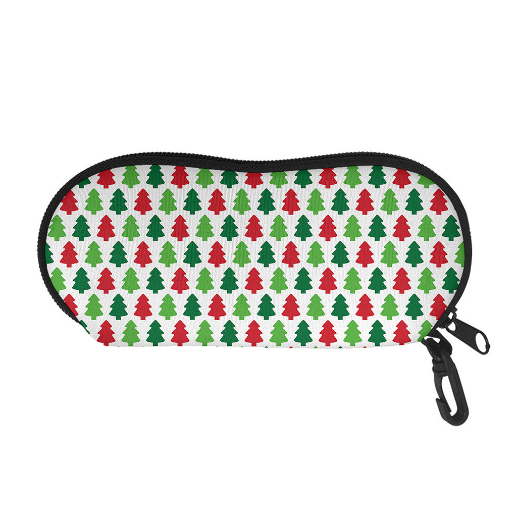 Merry Christmas Tree Pattern Print Glasses Case