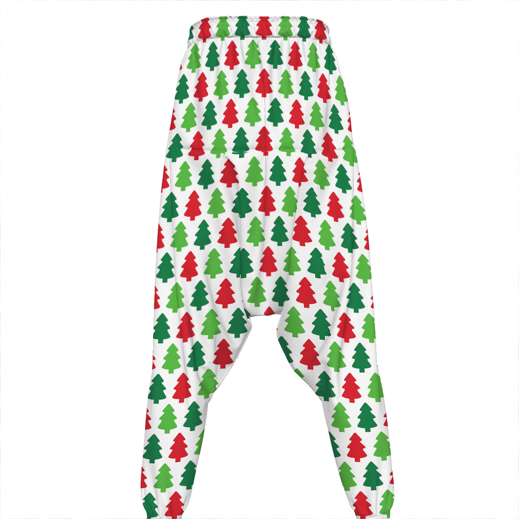 Merry Christmas Tree Pattern Print Hammer Pants