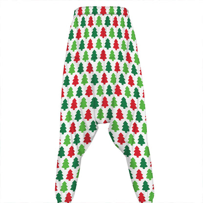 Merry Christmas Tree Pattern Print Hammer Pants