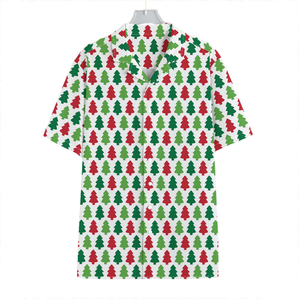 Merry Christmas Tree Pattern Print Hawaiian Shirt
