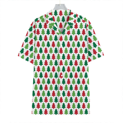 Merry Christmas Tree Pattern Print Hawaiian Shirt