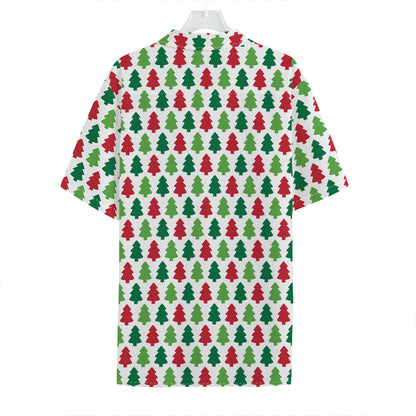 Merry Christmas Tree Pattern Print Hawaiian Shirt
