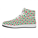 Merry Christmas Tree Pattern Print High Top Leather Sneakers