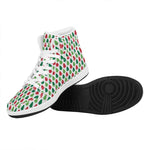 Merry Christmas Tree Pattern Print High Top Leather Sneakers