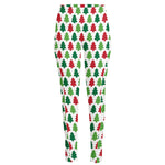 Merry Christmas Tree Pattern Print High-Waisted Pocket Leggings