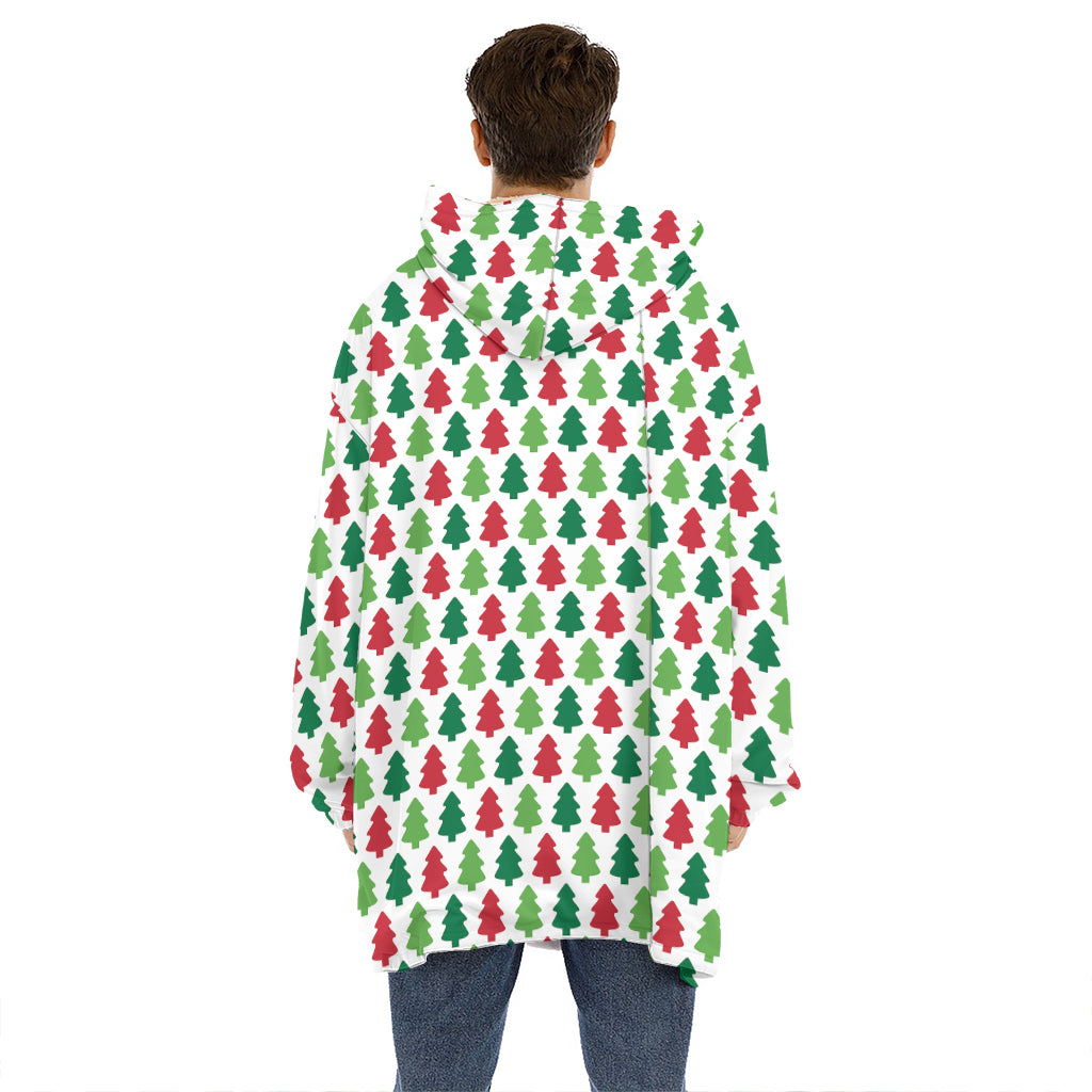 Merry Christmas Tree Pattern Print Hoodie Blanket