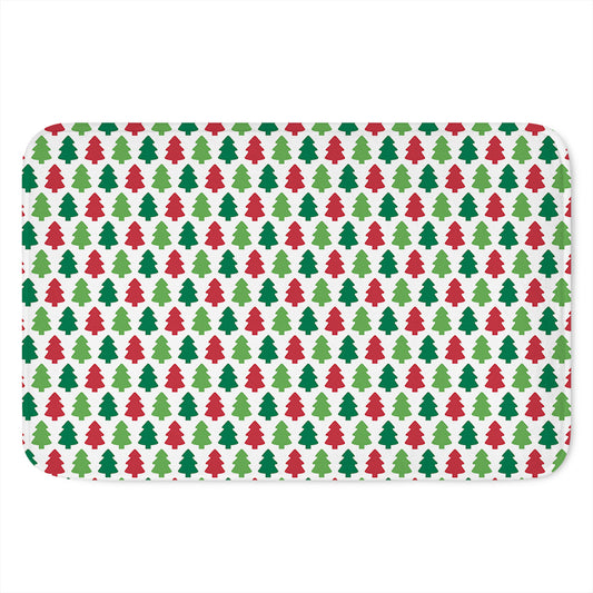 Merry Christmas Tree Pattern Print Indoor Door Mat