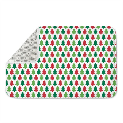 Merry Christmas Tree Pattern Print Indoor Door Mat
