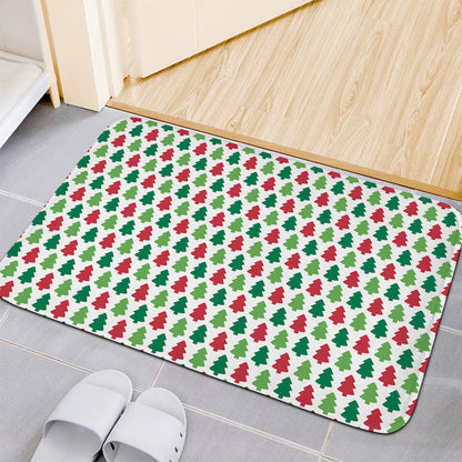 Merry Christmas Tree Pattern Print Indoor Door Mat