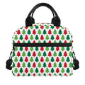 Merry Christmas Tree Pattern Print Insulated Lunch Bag