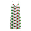 Merry Christmas Tree Pattern Print Jersey Midi Cami Dress