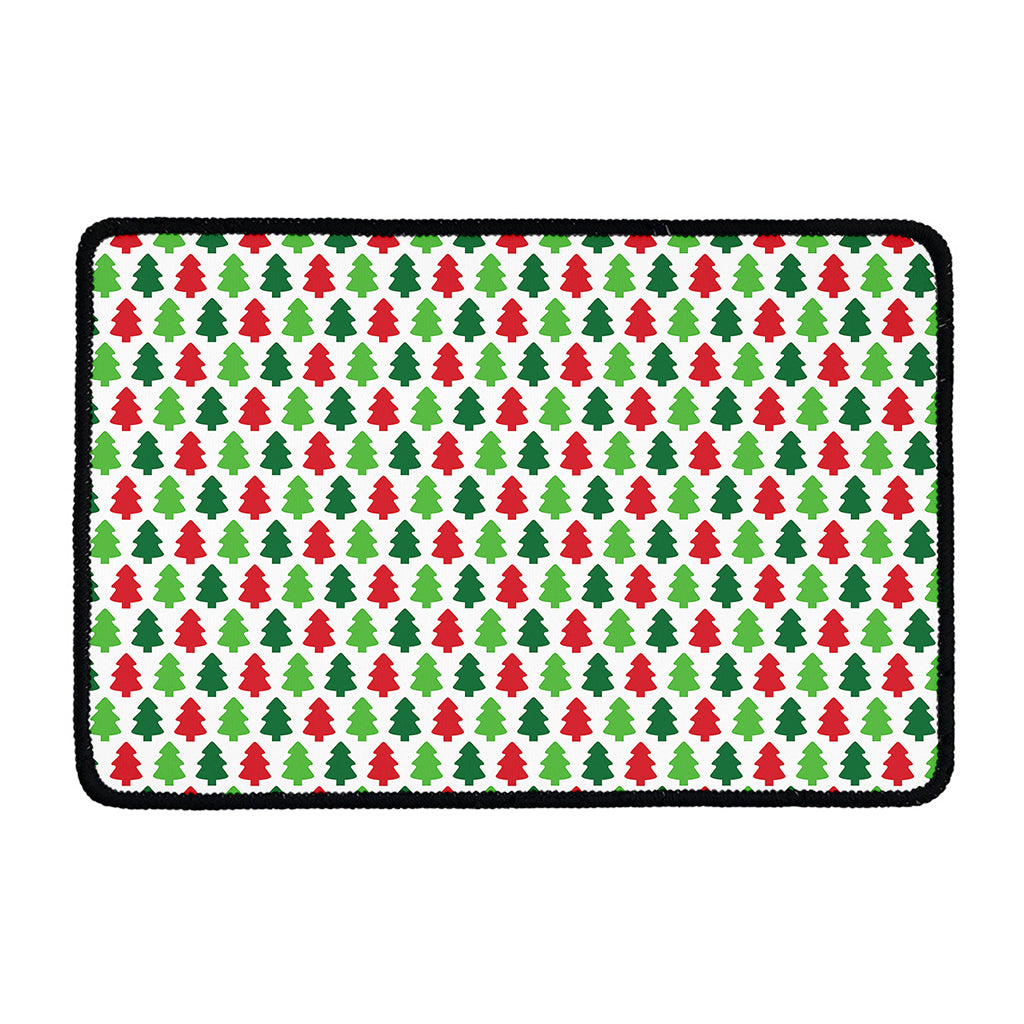 Merry Christmas Tree Pattern Print Kitchen Mat